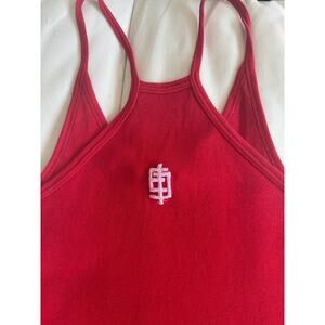 Vintage Emilio Pucci Red Tank Top – Size Small – Y2K Strappy Logo Cami